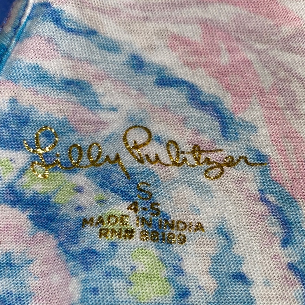 🎈Lilly Pulitzer Girls Mini Kristen Play Dress in Blue and Pink Floral - Picture 10 of 14